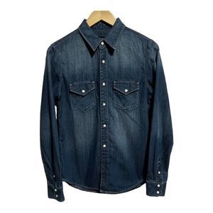 Earnest Sewn Mens Chambray Snap Long Sleeve Shirt Indiana Size Small